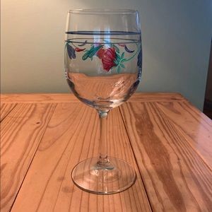 Lenox Poppies on Blue Wing Glass